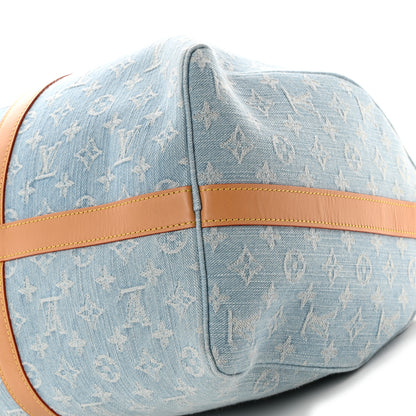 Louis Vuitton Denim Monogram Keepall Bandouliere 45 Sky Blue 8 of 8