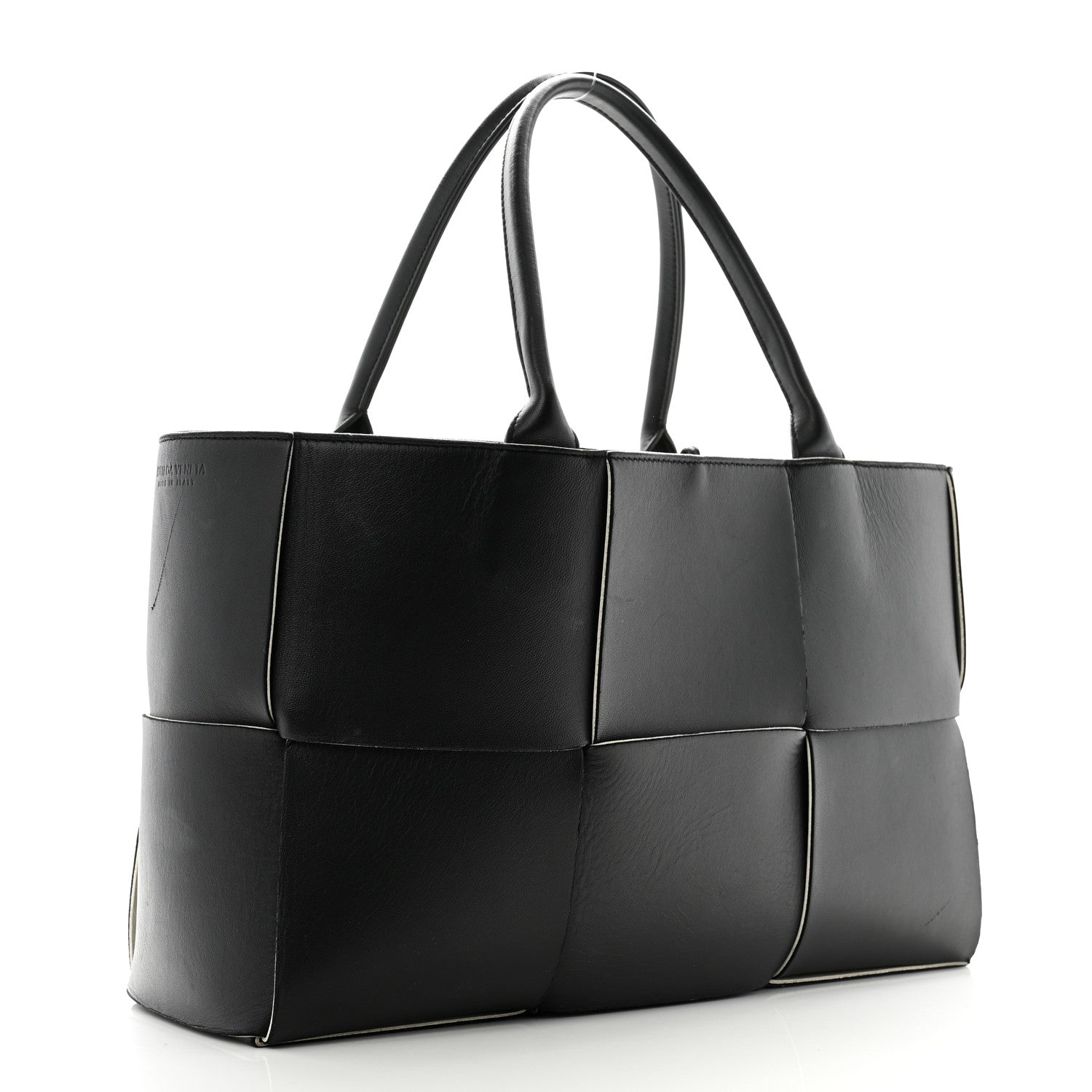 Bottega Veneta Nappa Maxi Intrecciato Arco Tote Black White 4 of 12