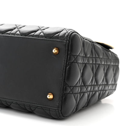 Christian Dior Lambskin Cannage Medium Lady Dior Black 10 of 11