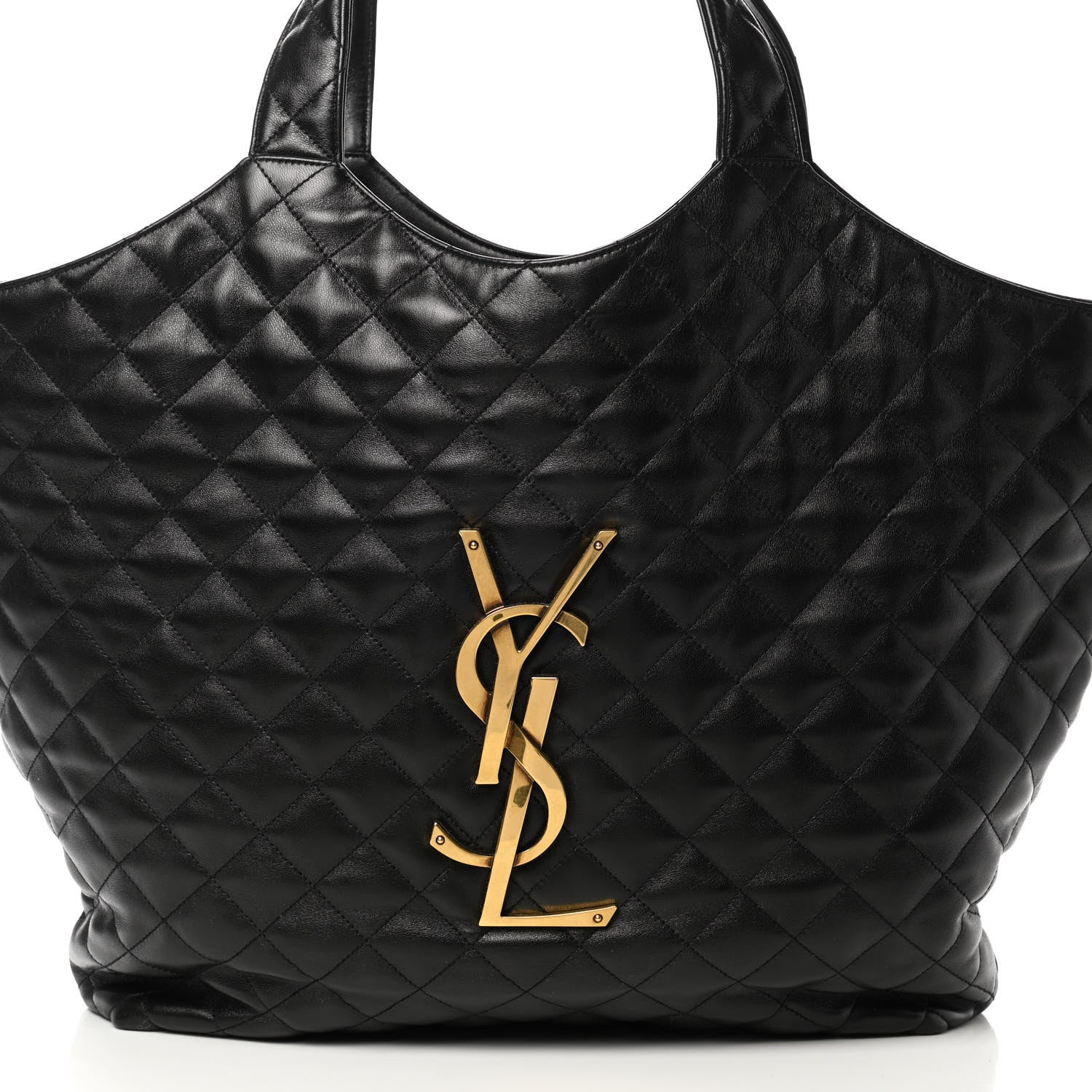 Saint Laurent Lambskin Quilted Maxi Icare Shopping Tote Black 9 of 11