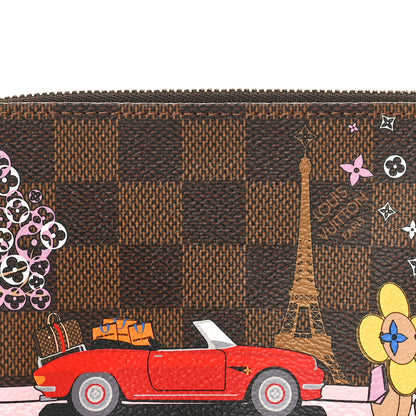 Louis Vuitton Damier Ebene 2019 Christmas Animation Mini Pochette Accessories Red 8 of 10