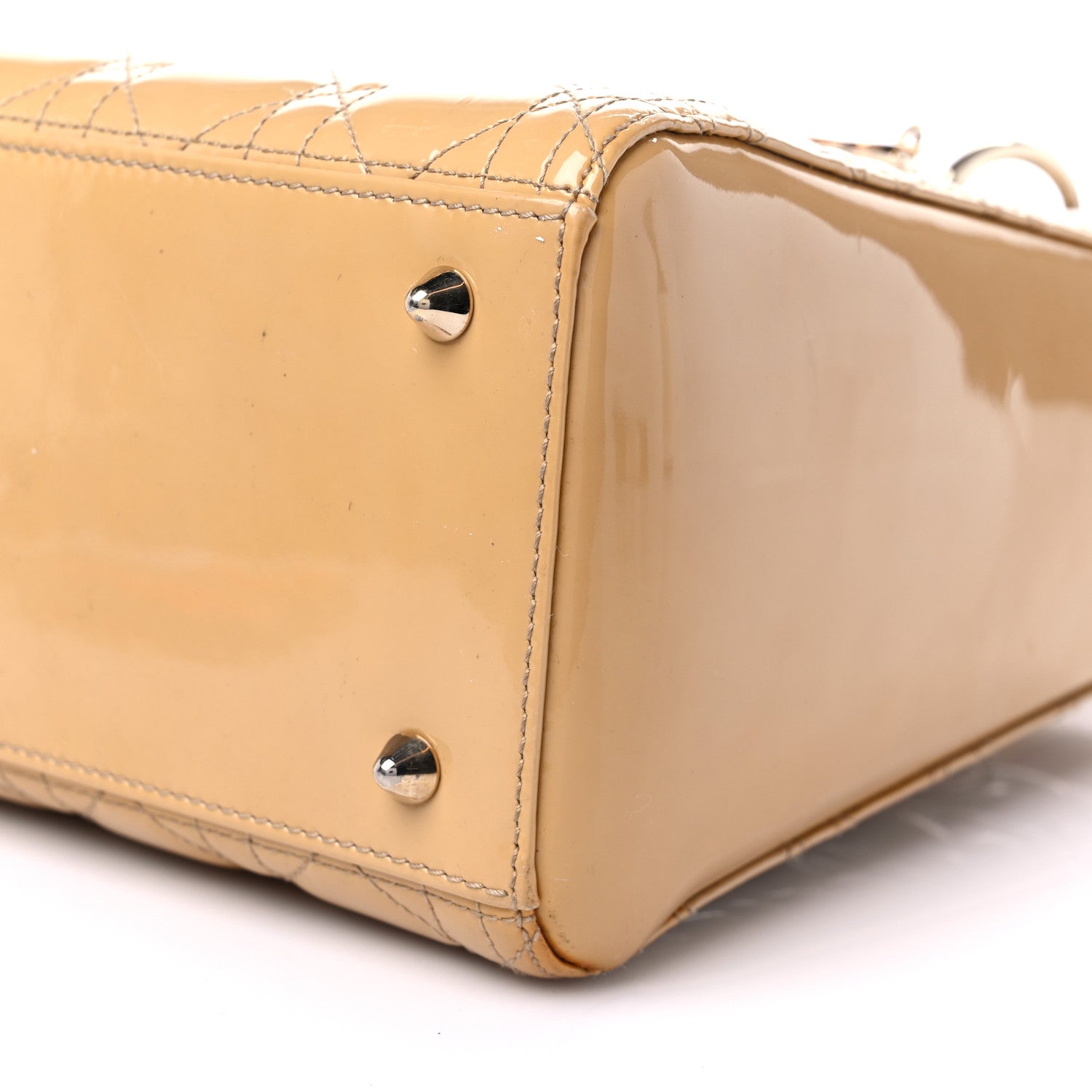 Christian Dior Patent Cannage Medium Lady Dior Beige 9 of 11