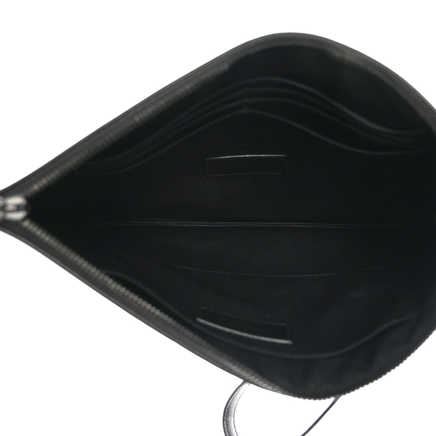 Shiny Calfskin Monogram Zipped Tablet Holder Black