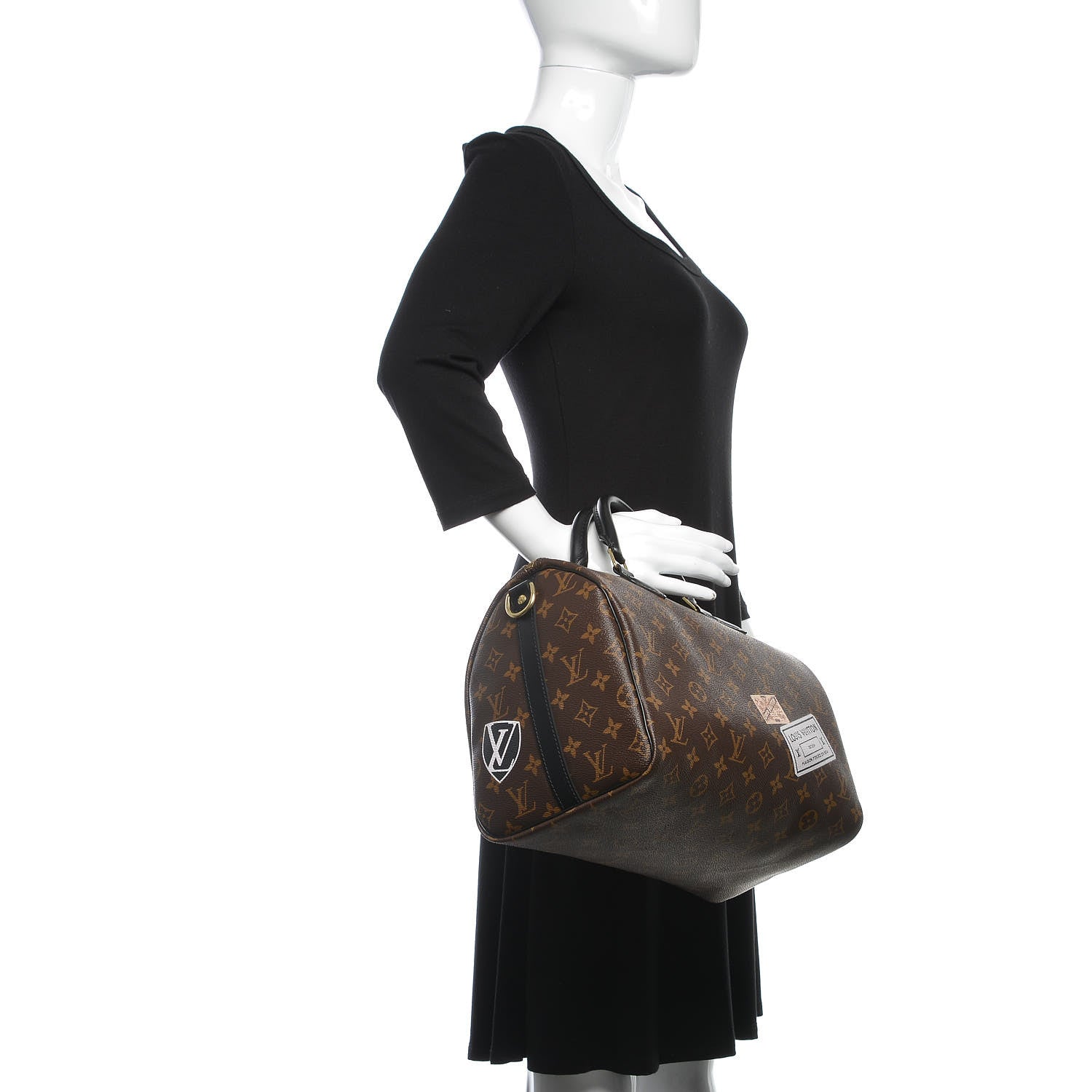 Louis Vuitton Monogram My World Tour Speedy Bandouliere 30 Black 2 of 9