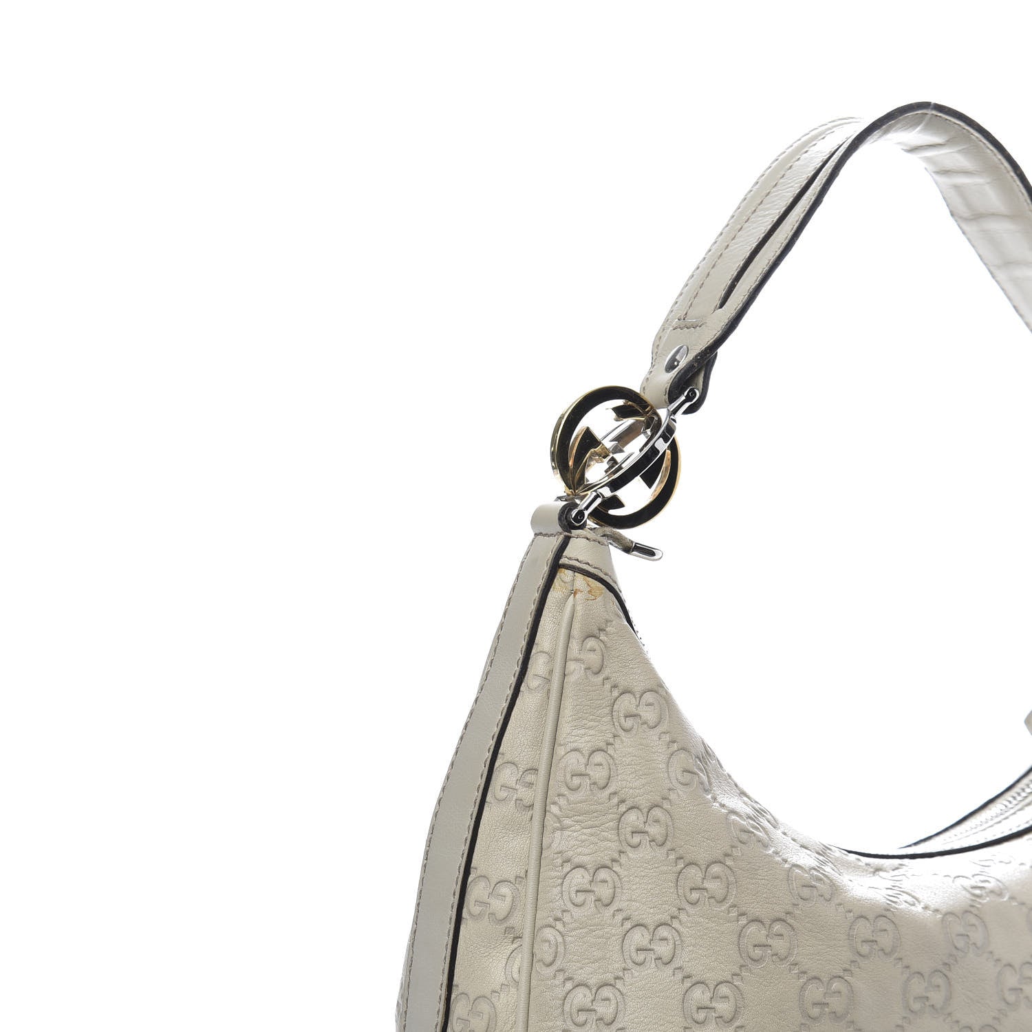 Gucci Guccissima Medium GG Twins Hobo Off White 12 of 14