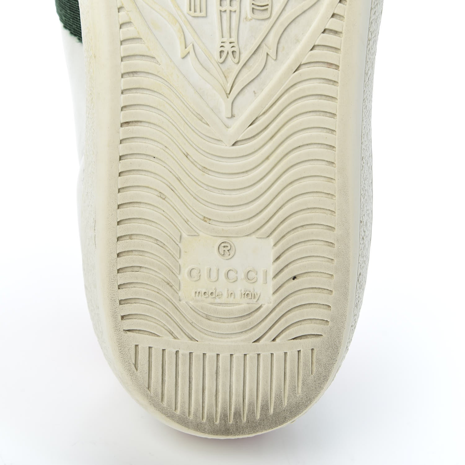 Gucci Calfskin Ayers Bee Embroidered Womens Ace Sneakers 37 White Green 9 of 11