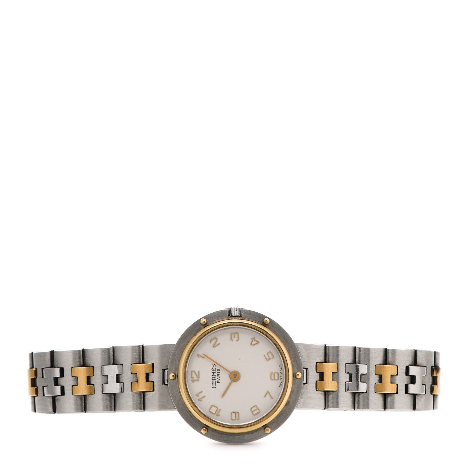 Hermes Stainless Steel 24mm Clipper Quartz Watch Gold 2 of 5