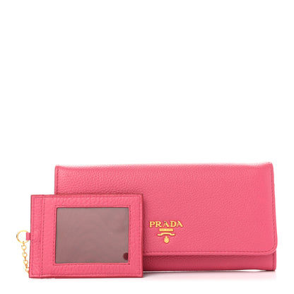Prada Vitello Phenix Continental Flap Wallet Peonia 1 of 9