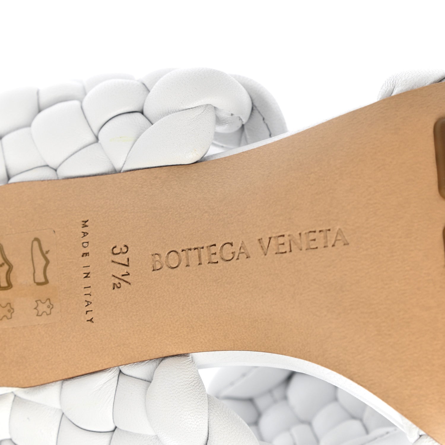 Bottega Veneta Nappa Twisted Padded Intrecciato Curve Slide Sandals 37.5 Optic White 6 of 7
