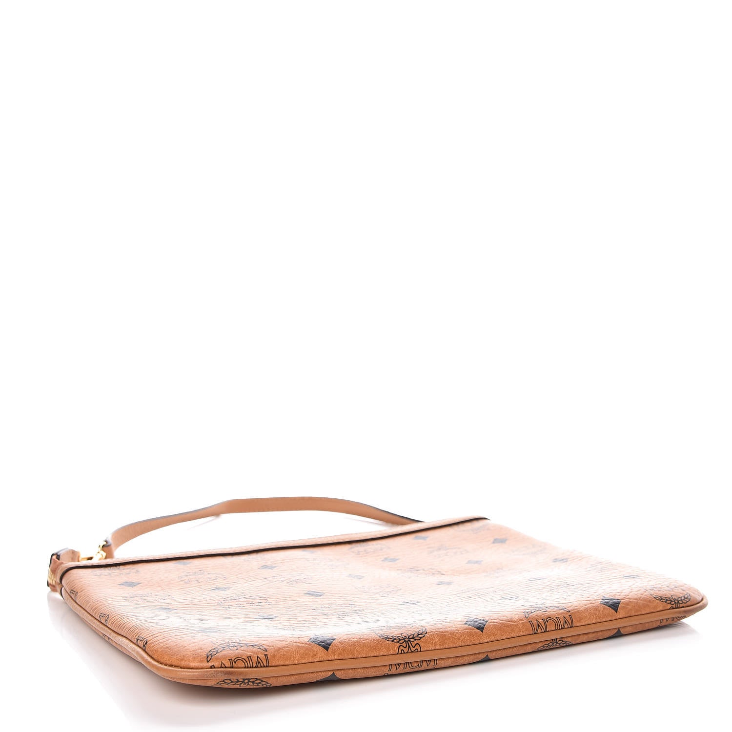 MCM Visetos Liz Shopper Tote Pouch Cognac 4 of 9