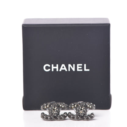 Chanel Pearl CC Earrings Ruthenium 5 of 5