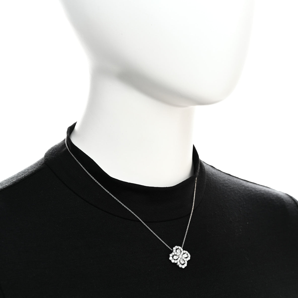 Harry Winston Platinum Diamond Full Loop Pendant Necklace 2 of 7