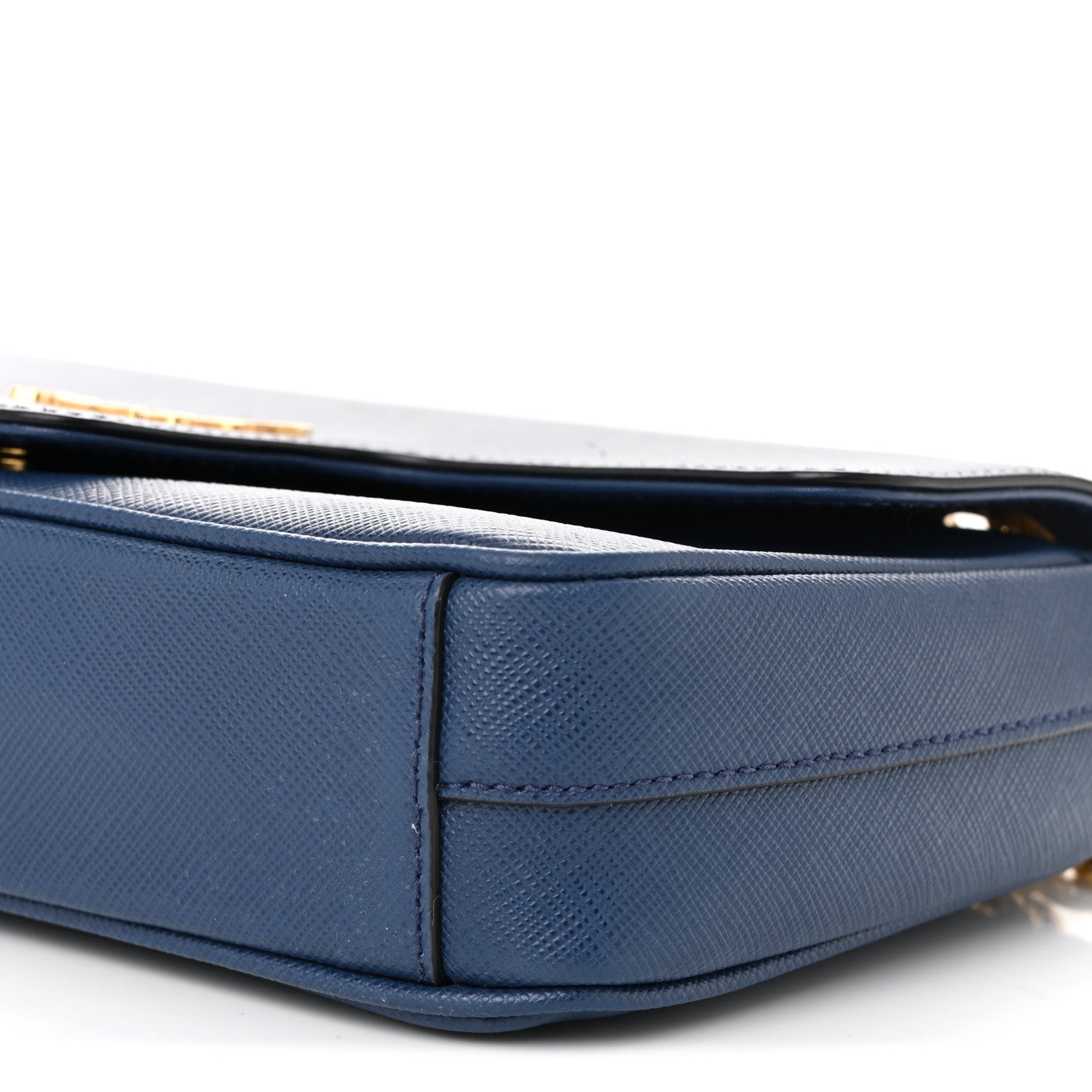 Prada Saffiano Flap Shoulder Bag Bluette 10 of 10