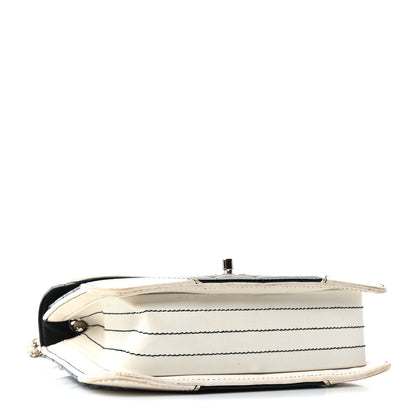 Chanel Lambskin Patent Chocolate Bar Flap Black White 4 of 10