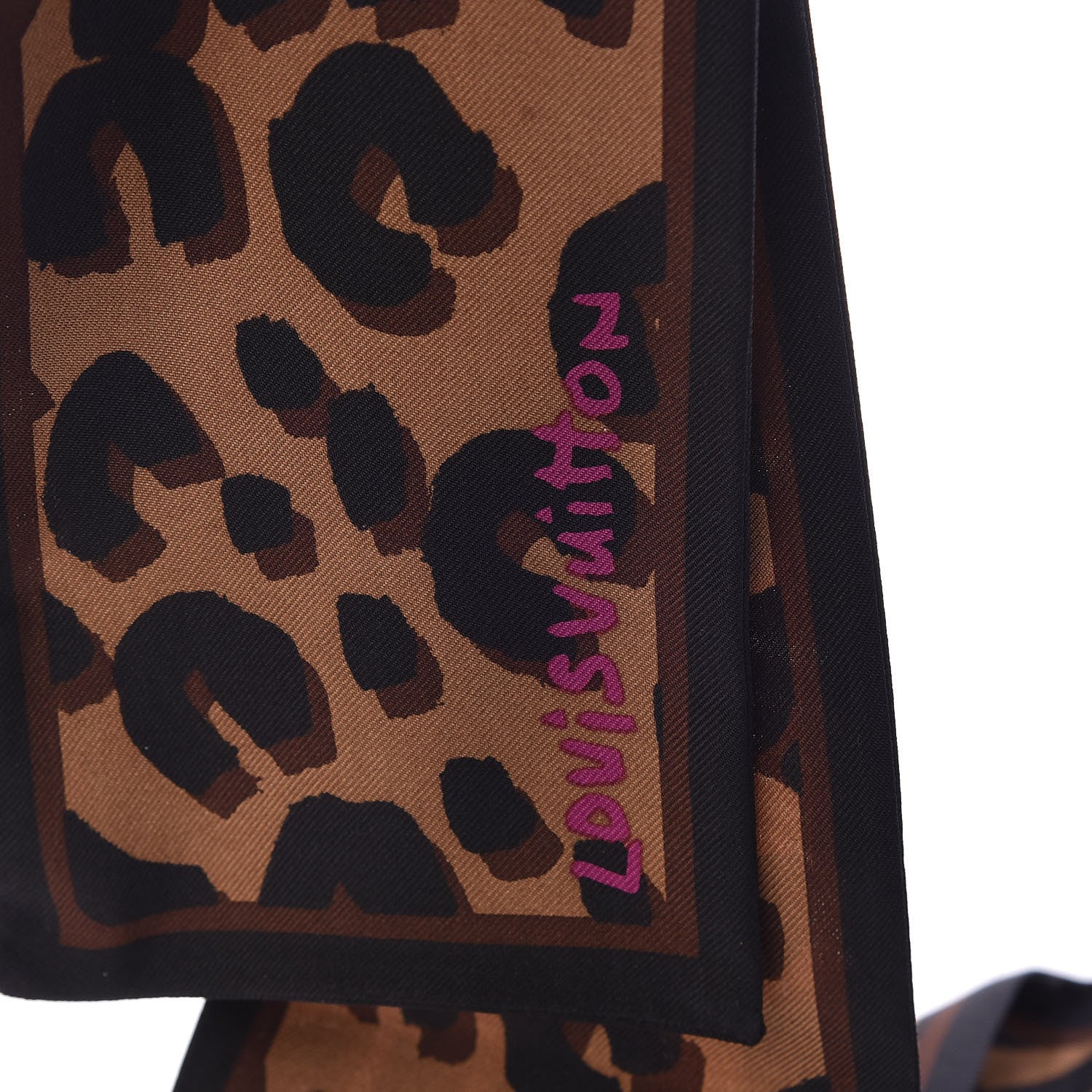 Louis Vuitton Silk Leopard Bandeau Scarf Marron 3 of 4