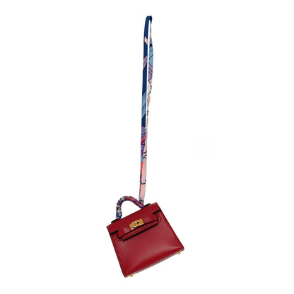Hermes Tadelakt Mini Kelly Twilly Bag Charm Rouge Vif 1 of 3