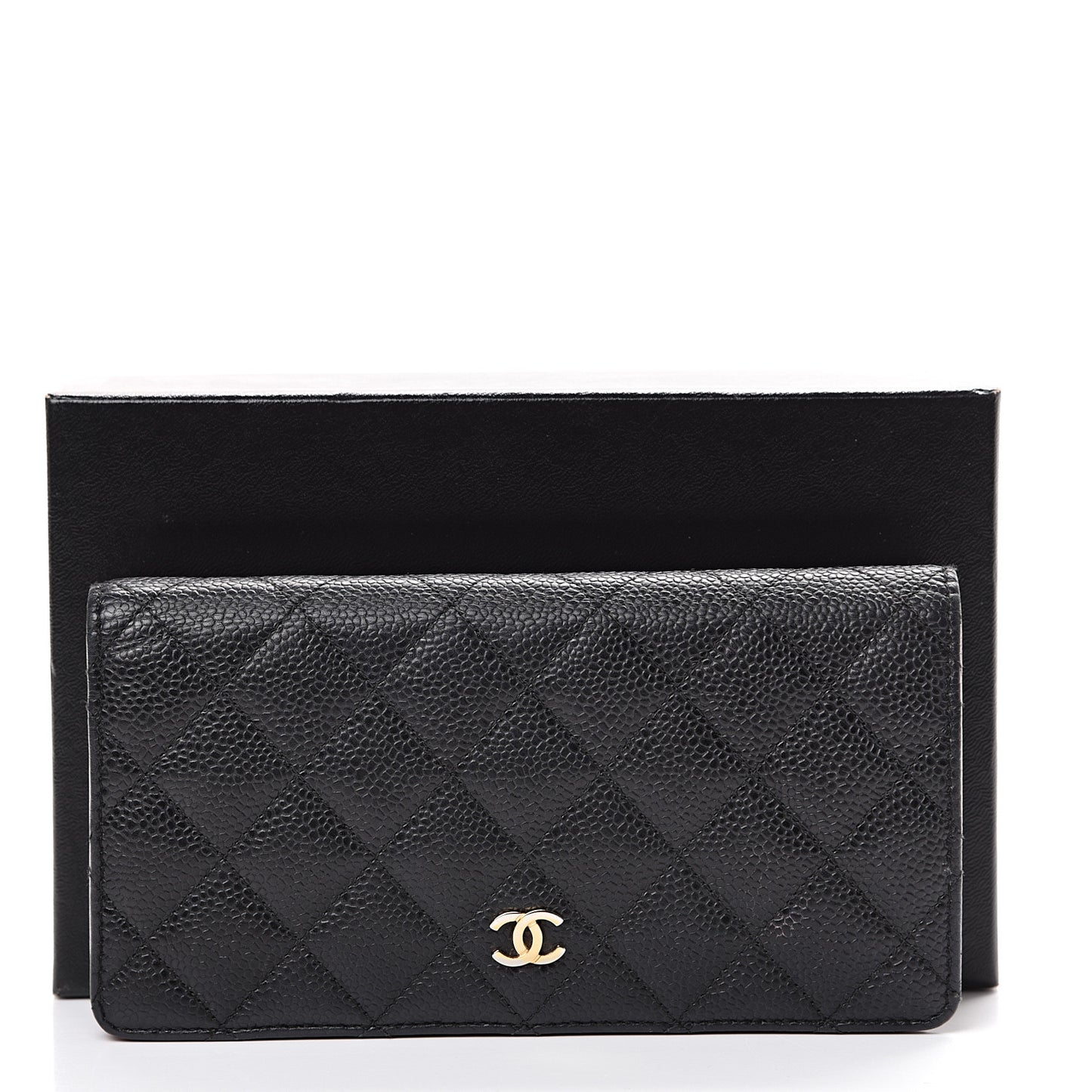 Caviar Quilted Yen Wallet Black