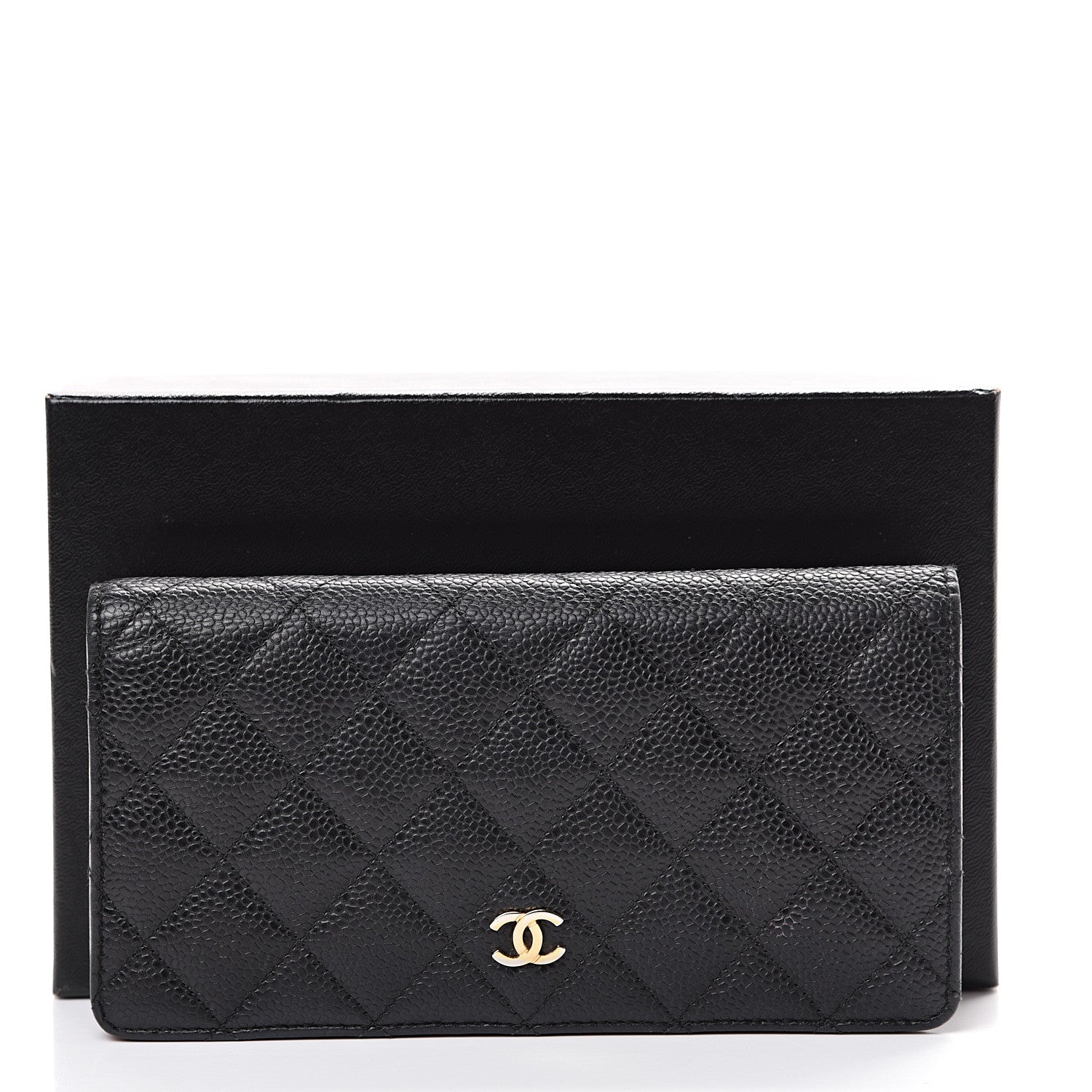 Chanel Caviar Quilted Yen Wallet Black 14 of 14