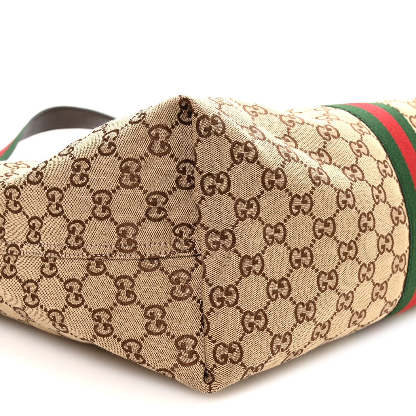 GG Monogram Web Large Giglio Tote Beige Brown