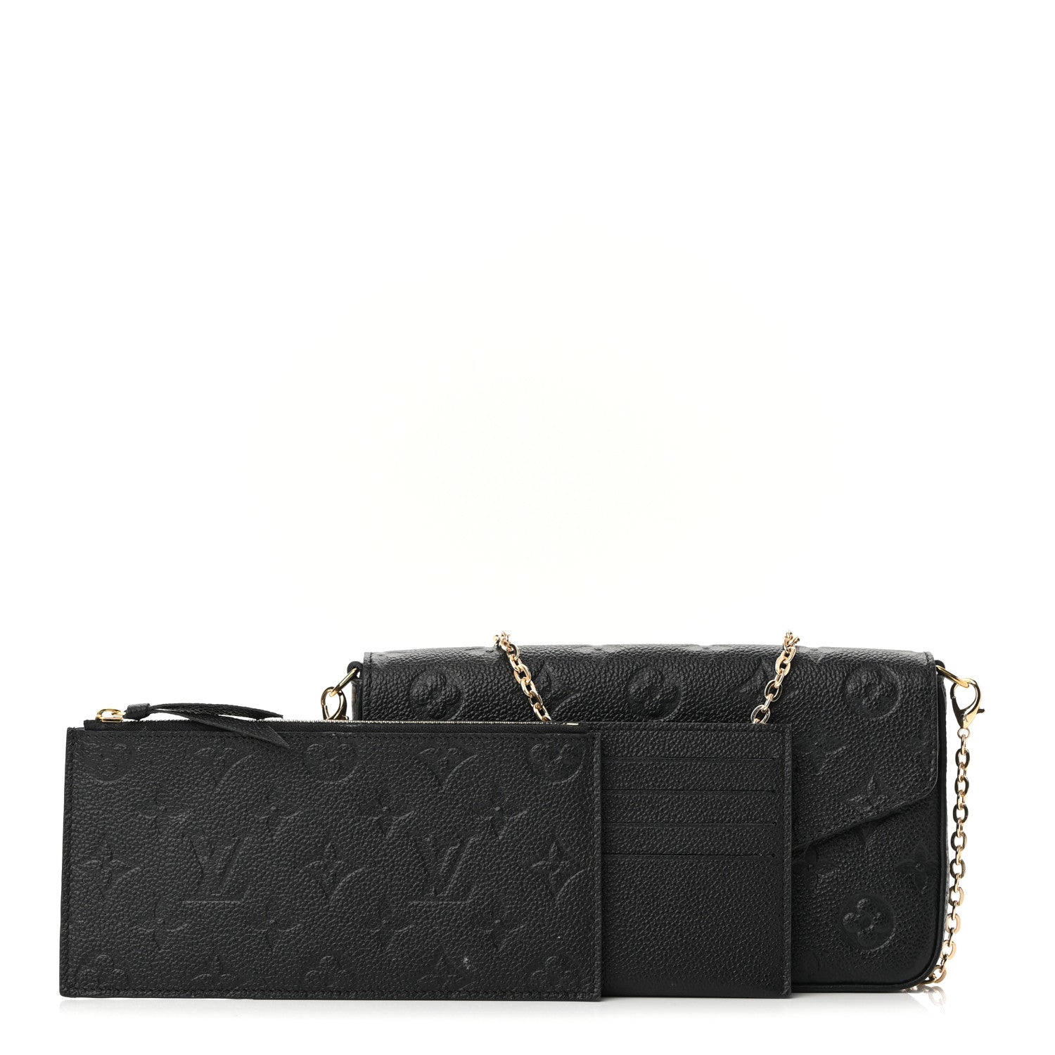 Louis Vuitton Empreinte Pochette Felicie Chain Wallet Black 1 of 11