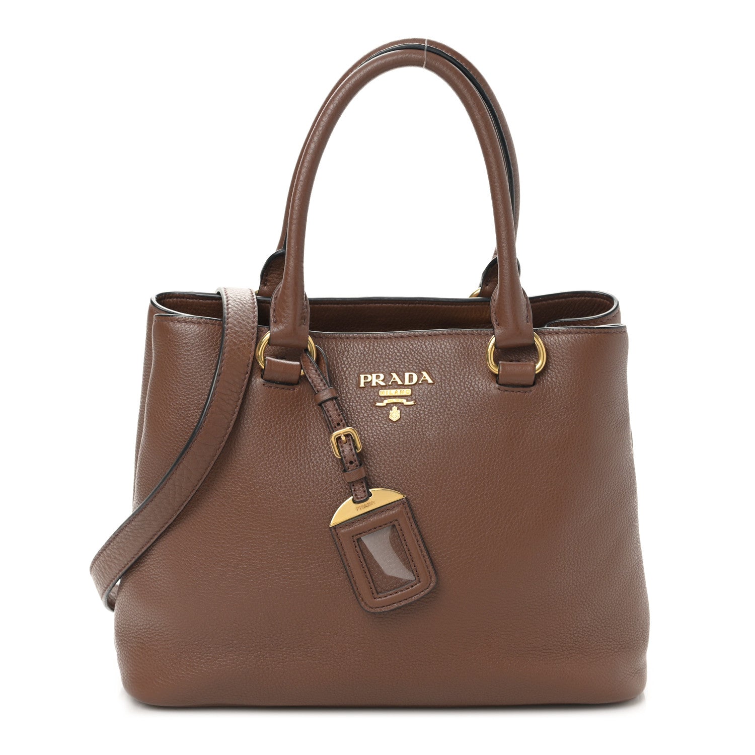 Prada Vitello Daino Tote Brown 1 of 9