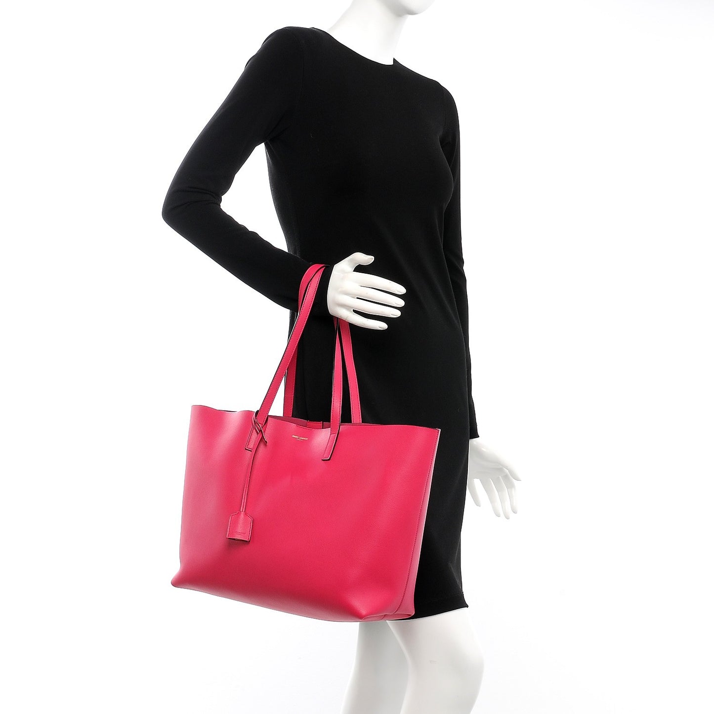 Calfskin Large Shopping Tote Fuchsia