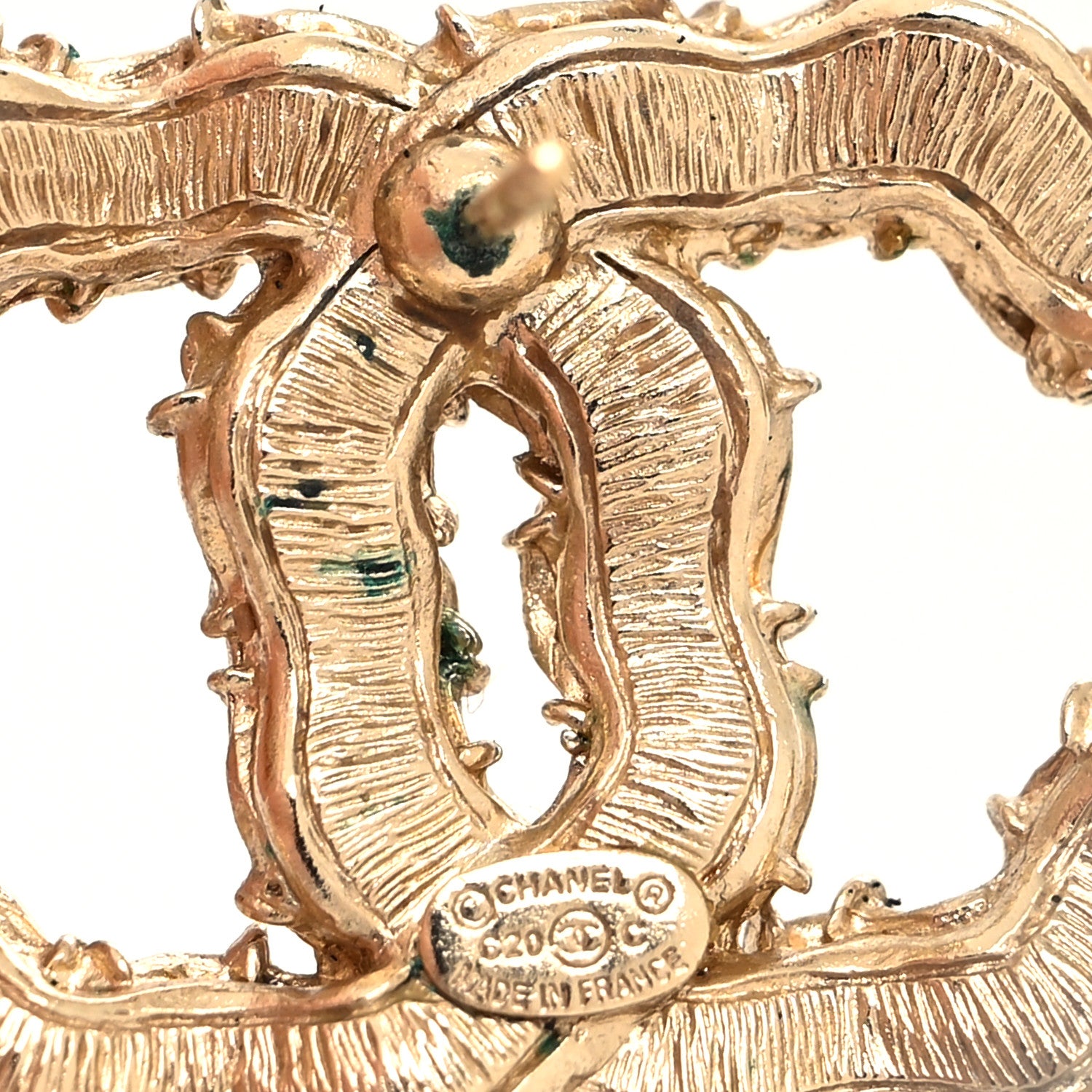 Chanel Crystal CC Earrings Gold 5 of 5