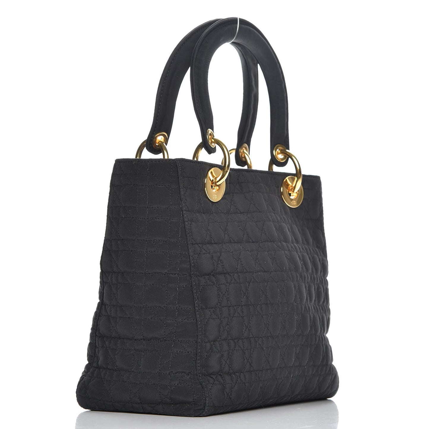 Nylon Cannage Medium Lady Dior Black