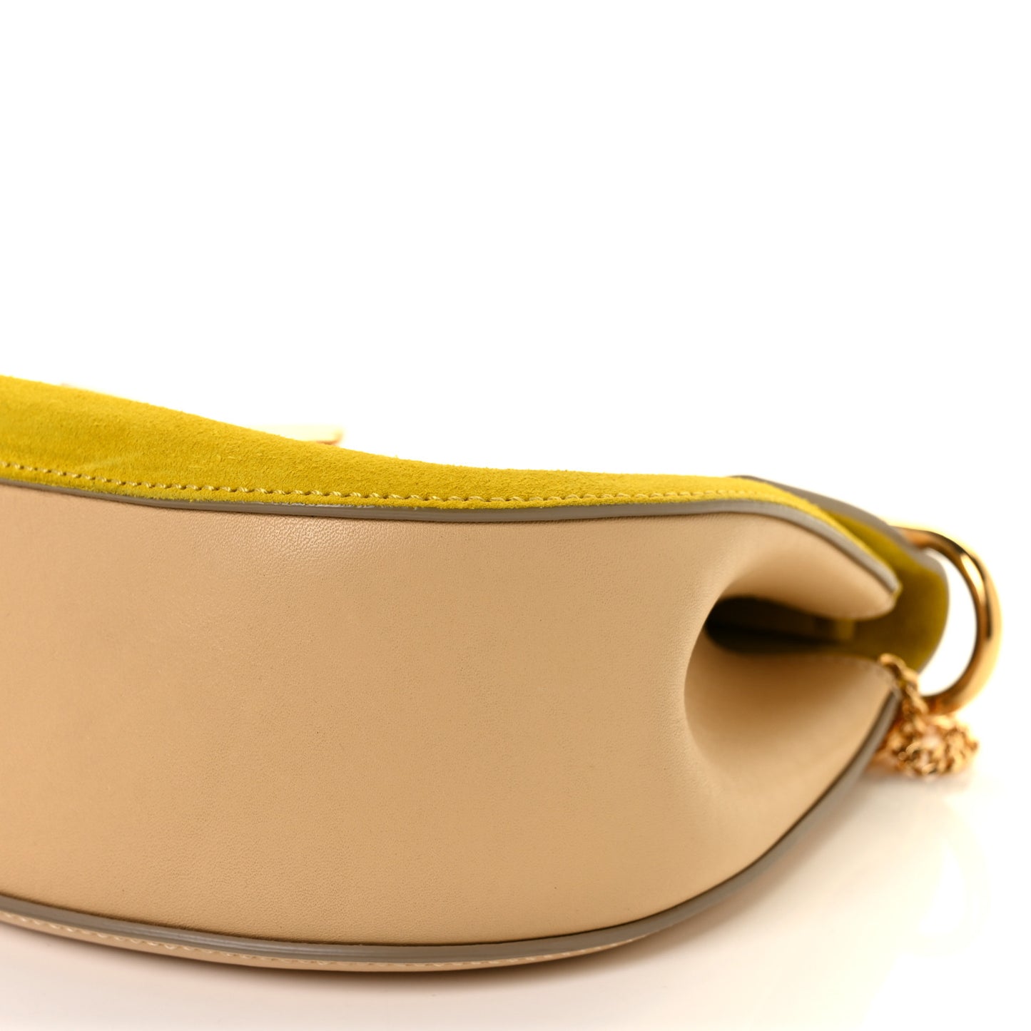 Suede Smooth Calfskin Mini Drew Shoulder Bag Cork Beige