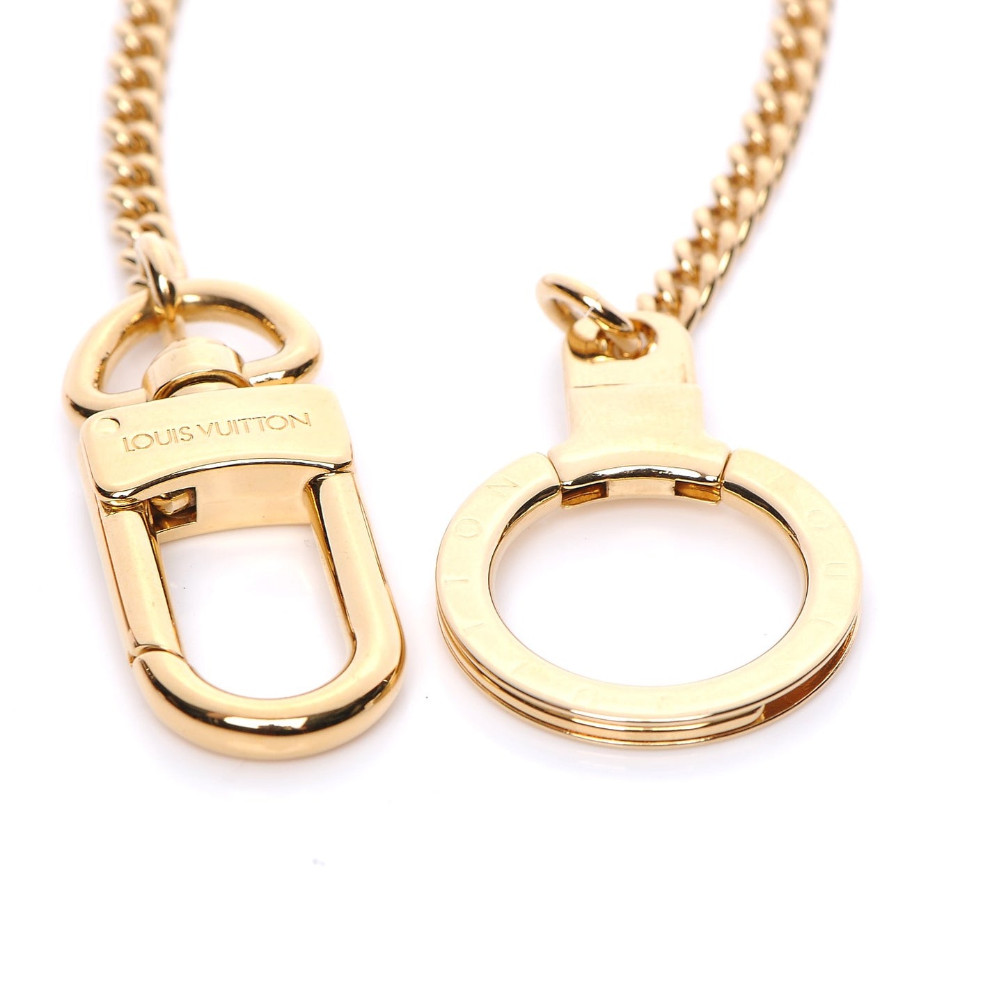 Metal Pochette Extender Key Ring Chain Gold