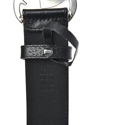 Gucci Textured Dollar Calfskin Nickel Double G 40mm Belt 105 42 Black 7 of 8