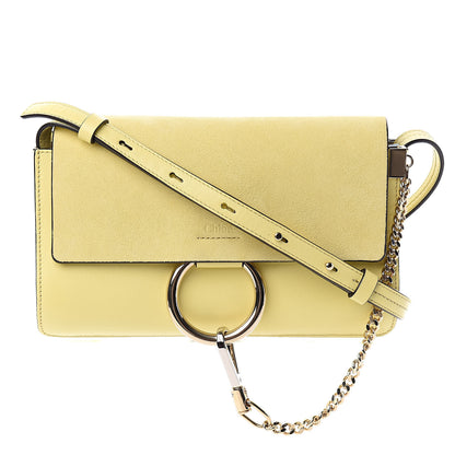 Chloe Suede Calfskin Small Faye Shoulder Bag Lemonade 1 of 11