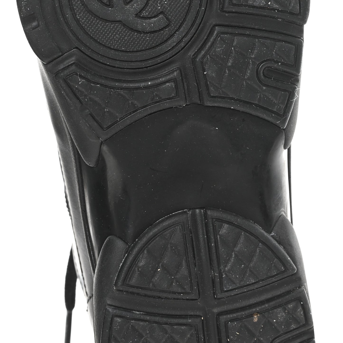 Lambskin Fabric CC Uniform Sneakers 39.5 Black