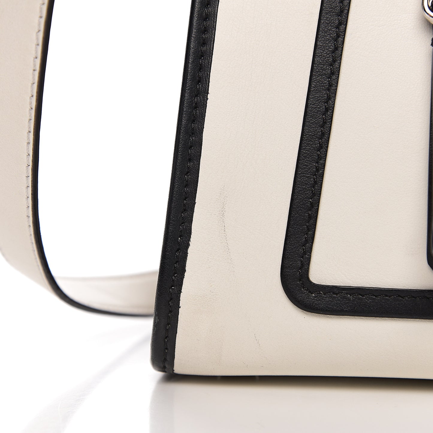 Vitello Century Opaco F is Fendi Bi-Color Small Runaway Satchel White Ice Black