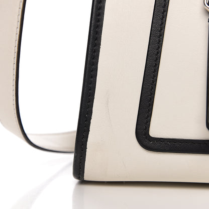 Fendi Vitello Century Opaco F is Fendi Bi-Color Small Runaway Satchel White Ice Black 7 of 12
