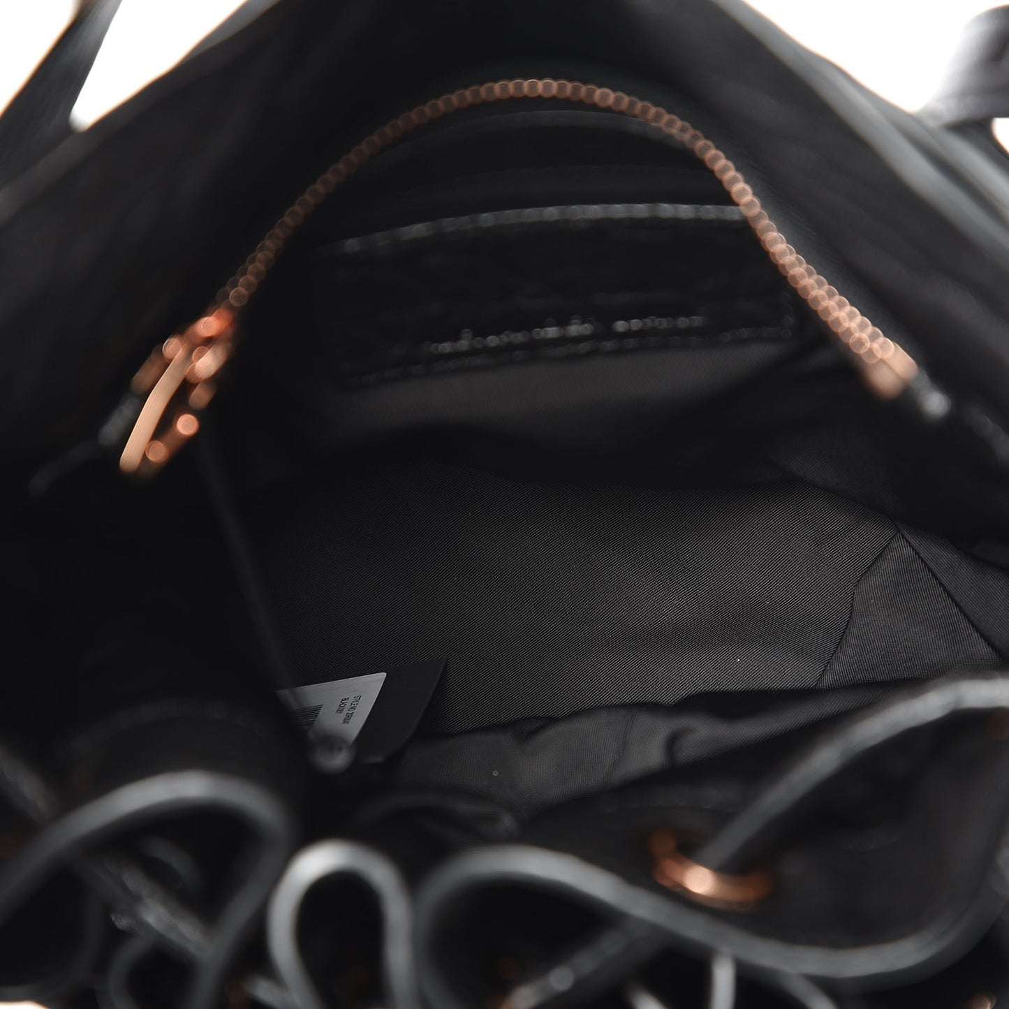 Pebbled Lambskin Diego Bucket Black Rose Gold Hardware