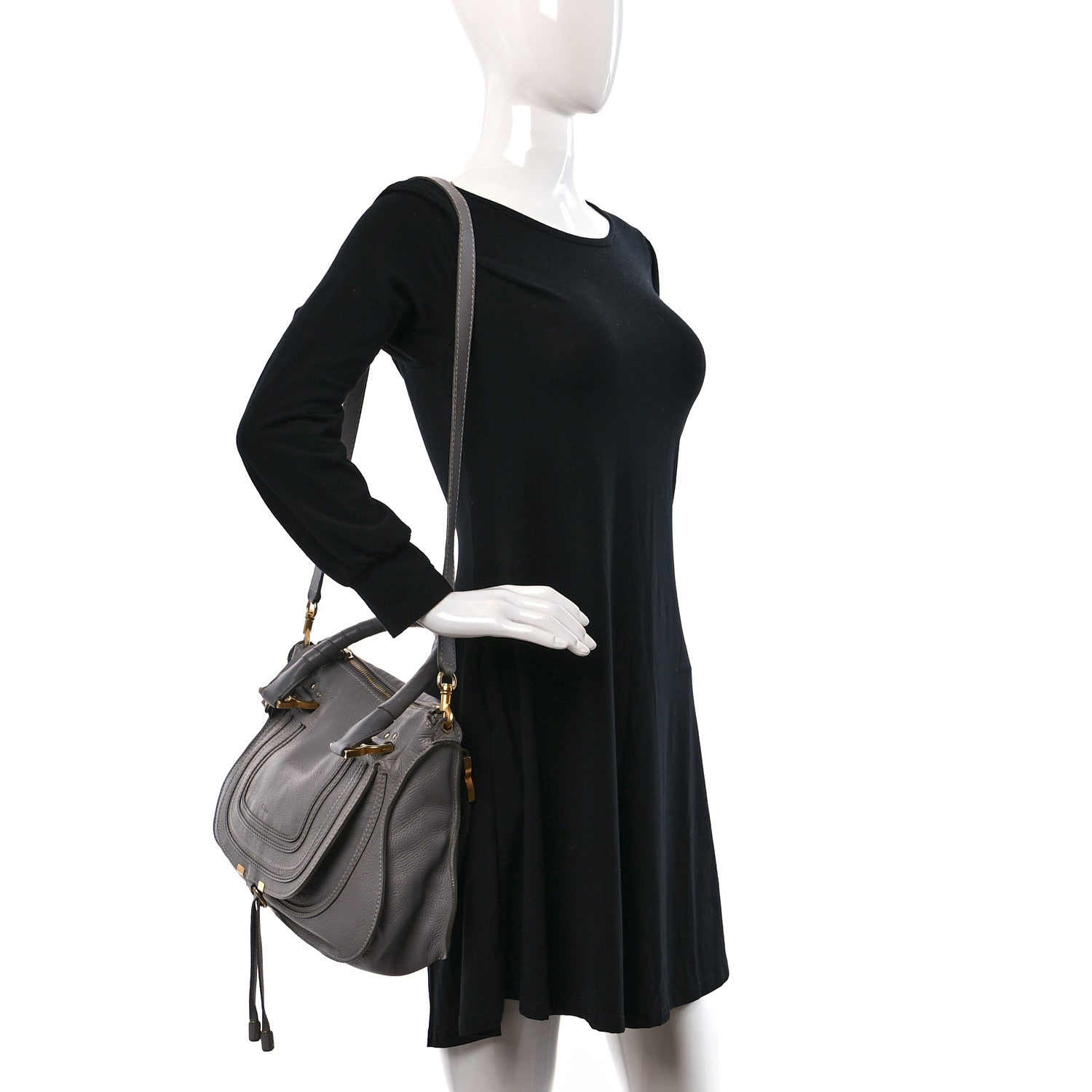 Chloe Calfskin Medium Marcie Satchel Cashmere Grey 2 of 8