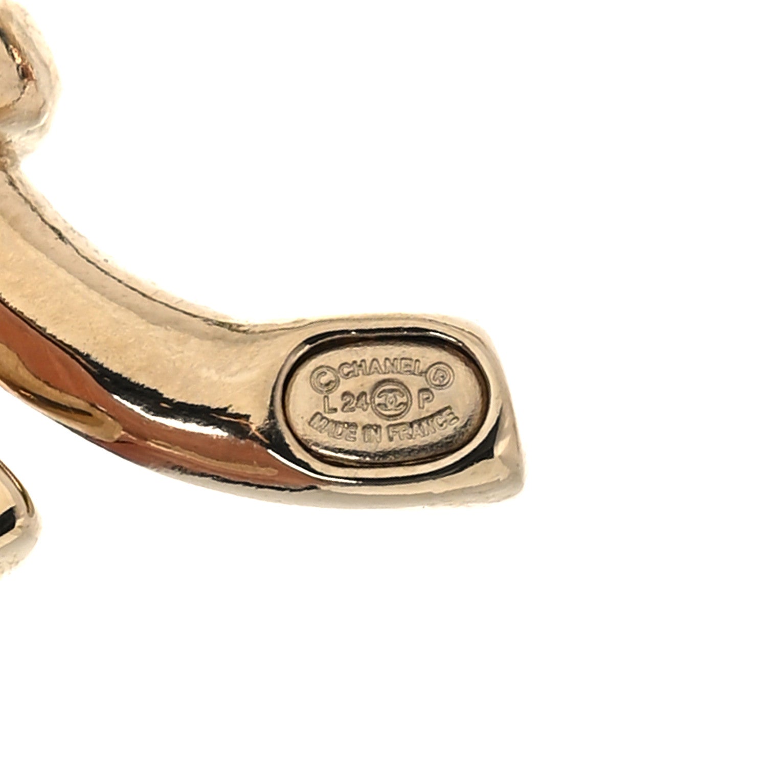 Chanel Crystal Bead CC Hoop Drop Earrings Light Gold 8 of 8