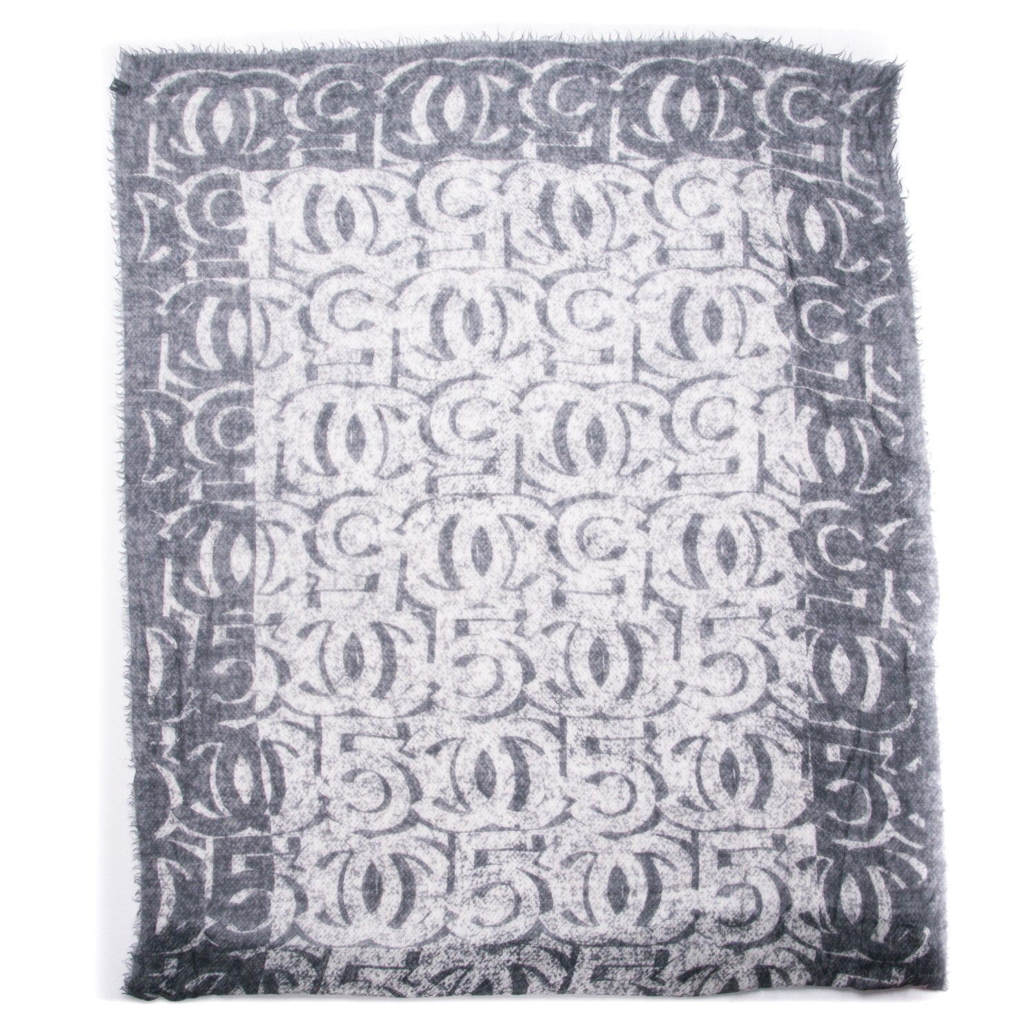 Chanel Cashmere CC Scarf Grey 1 of 5