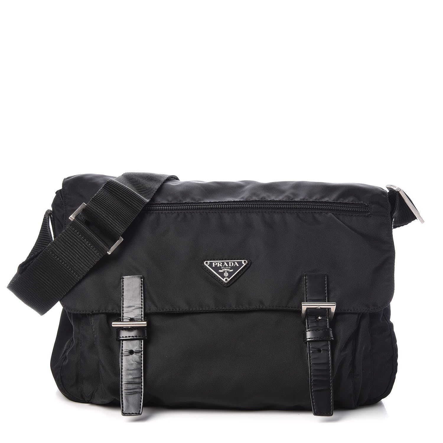 Prada Tessuto Nylon Messenger Bag Black 1 of 10