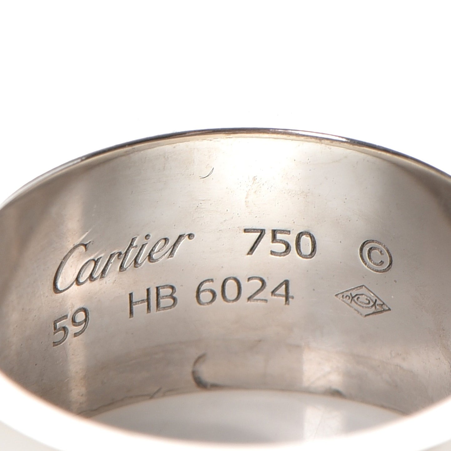 18K White Gold 11mm LOVE Ring 59 8.75