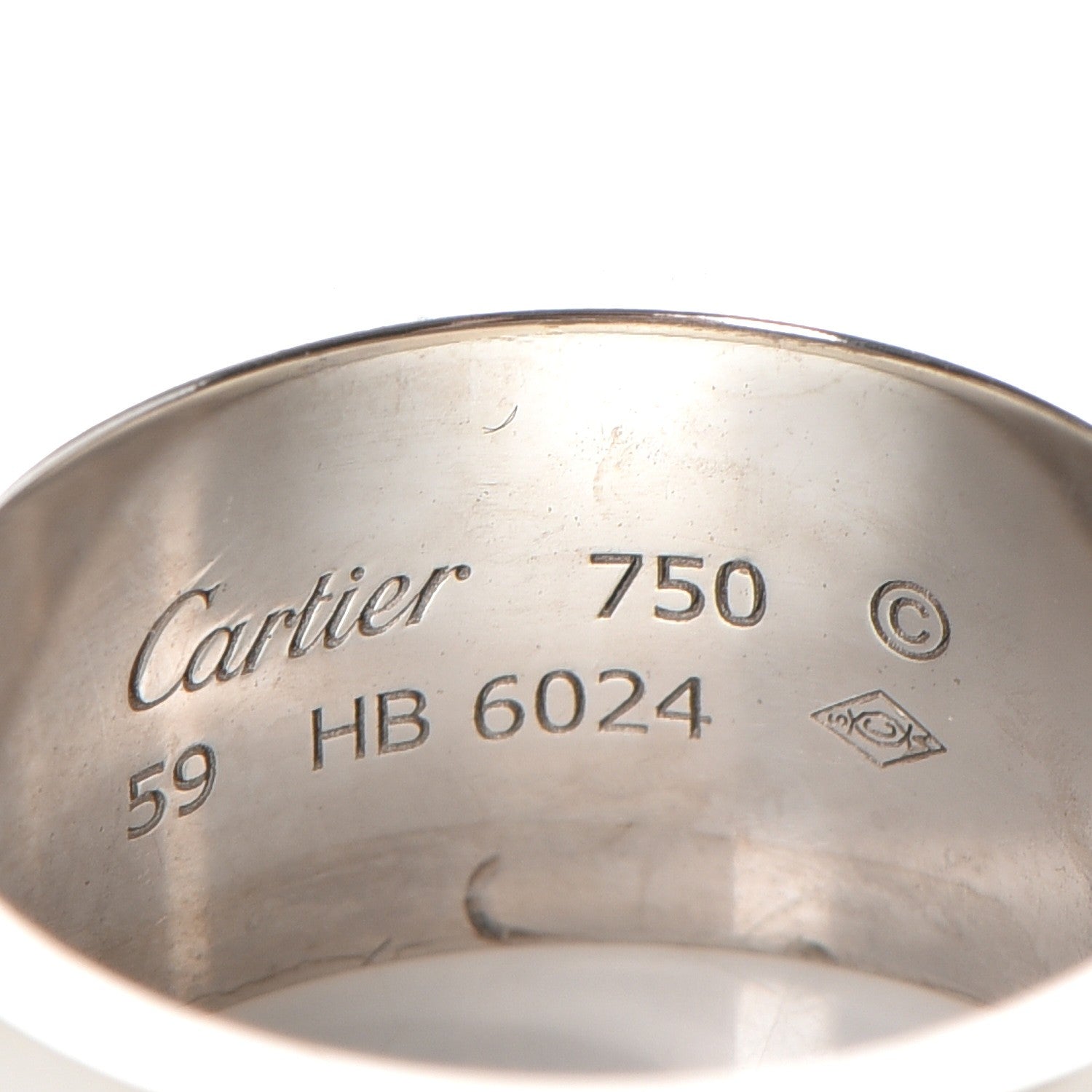 Cartier 18K White Gold 11mm LOVE Ring 59 8.75 4 of 5