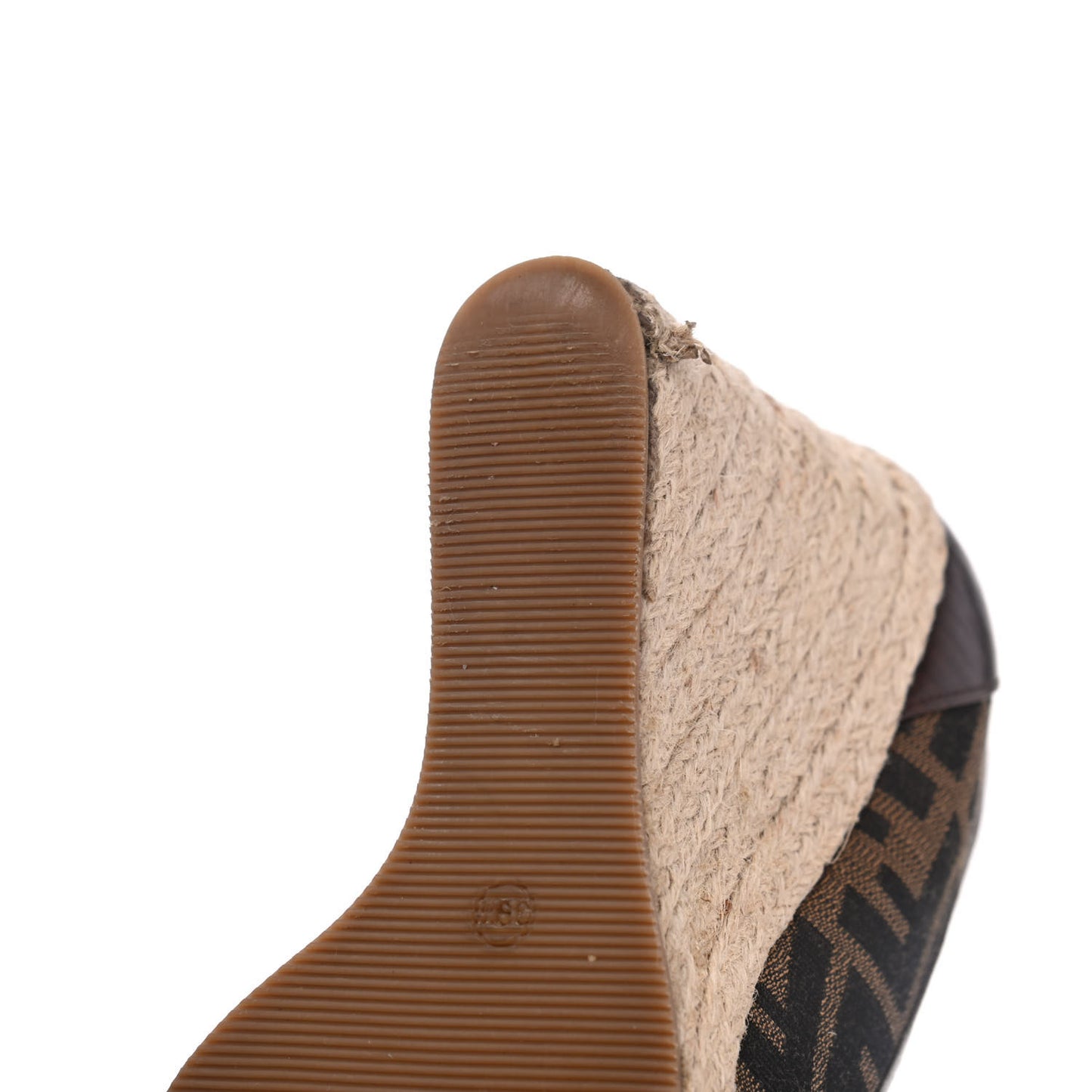 Zucca Raffia Zeppa Wedge Sandals 39.5 Tobacco