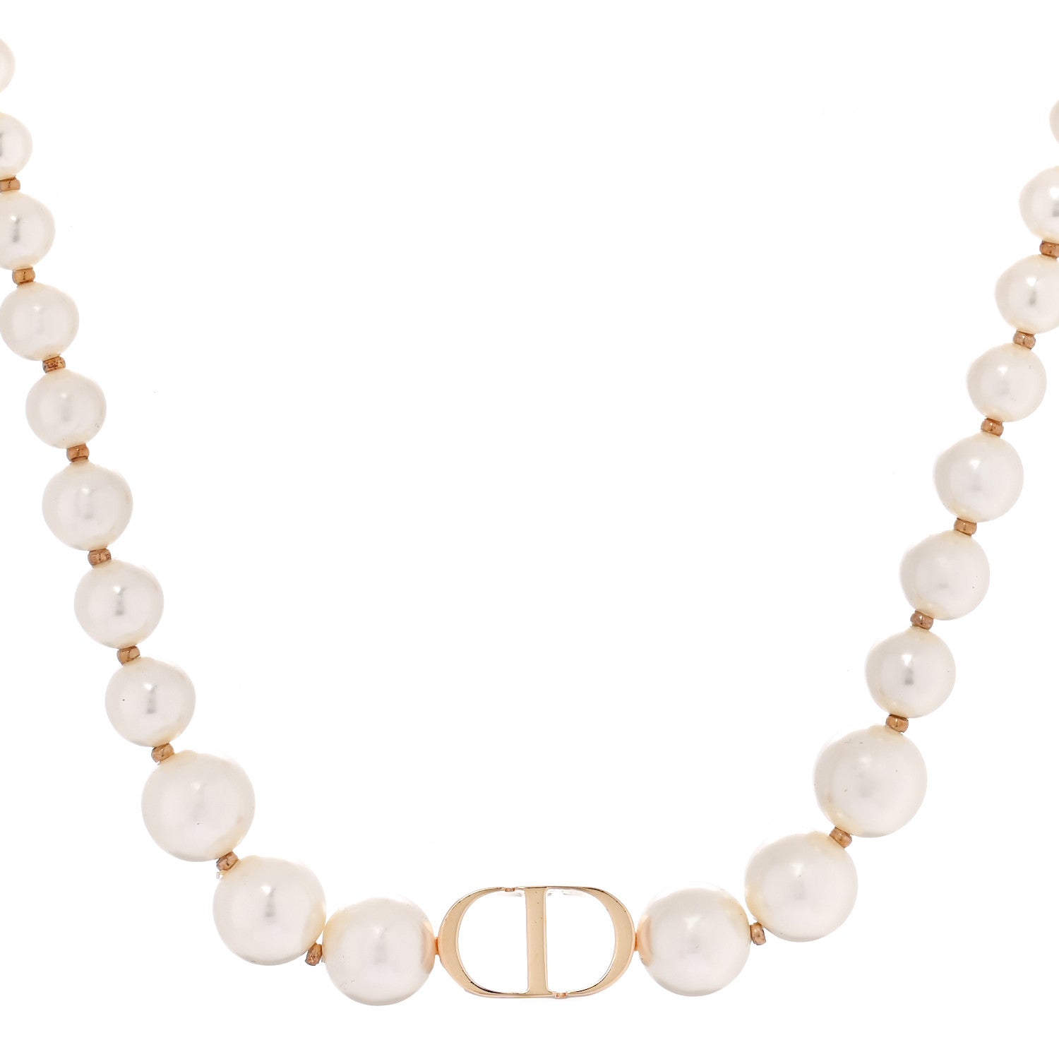 Christian Dior Pearl 30 Montaigne Choker Necklace Gold 1 of 5