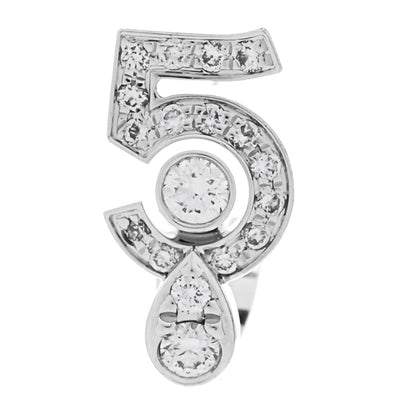 Chanel 18K White Gold Diamond Eternal No.5 Single Earring 1 of 4
