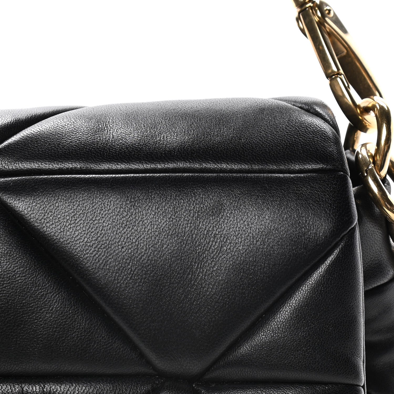 Prada Nappa Re-Nylon Triangle Quilted Patchwork System Flap Shoulder Bag Black 12 of 14