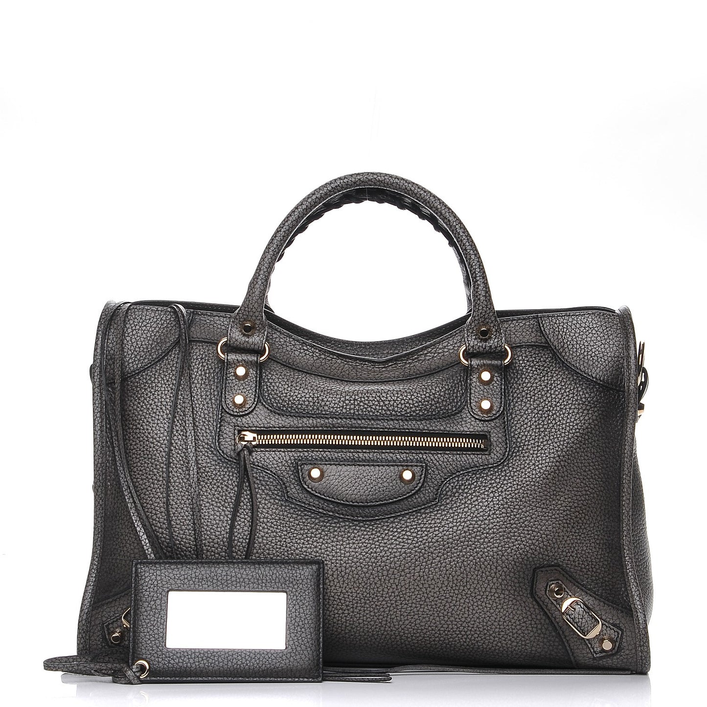 Grained Calfskin Classic Gold Hardware City Ombre Grey Gradient