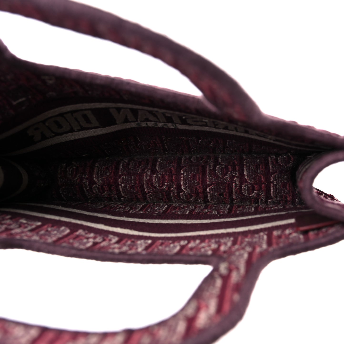 Velvet Oblique Embroidered Mini Book Tote Burgundy Multicolor