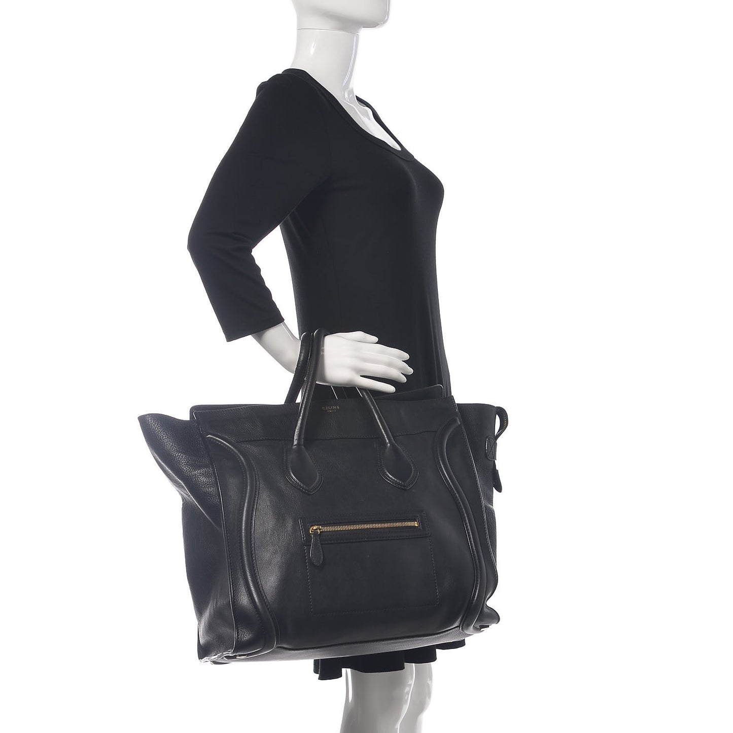 Grained Calfskin Medium Luggage Black