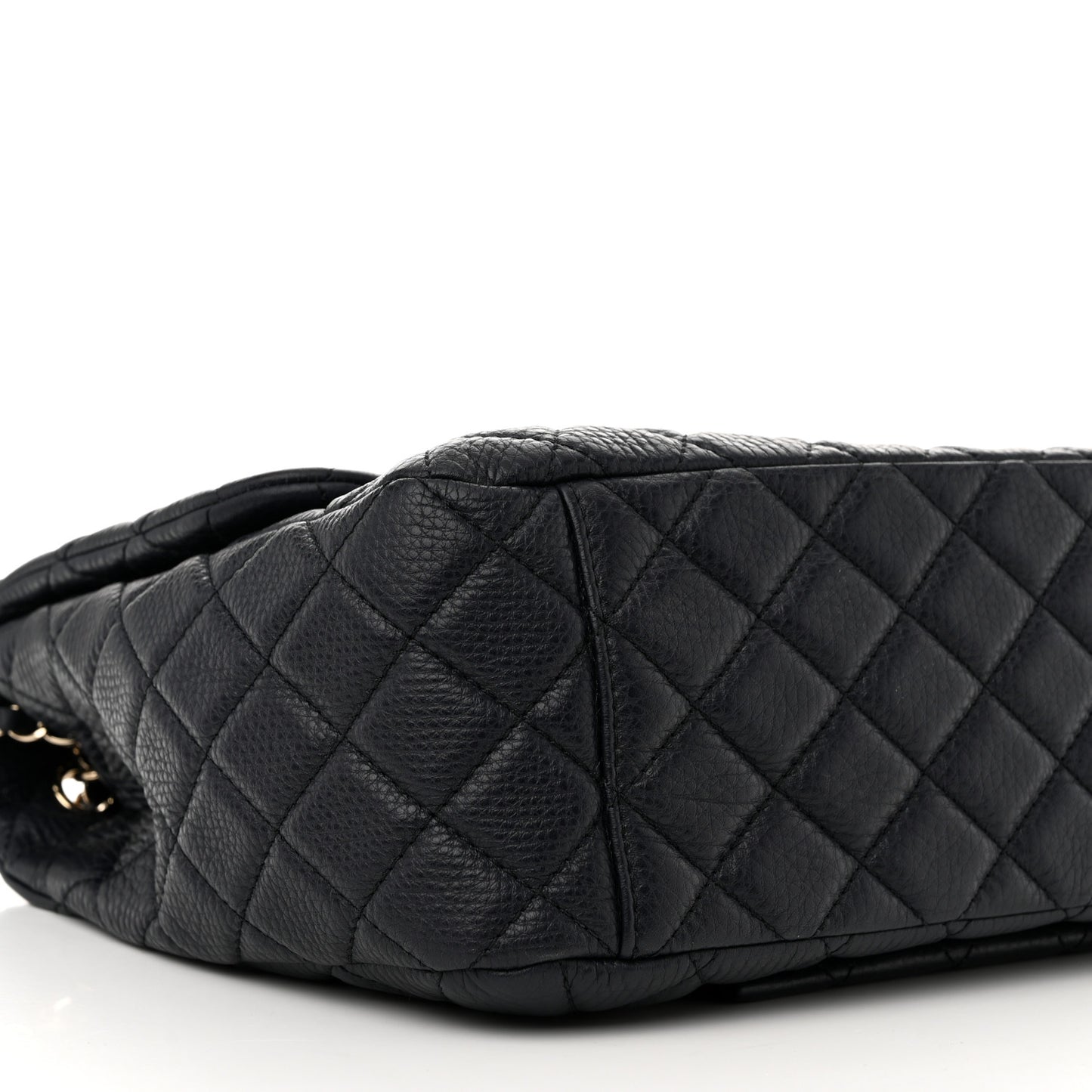 Grained Calfskin Quilted Small XXL Travel Flap Bag Navy